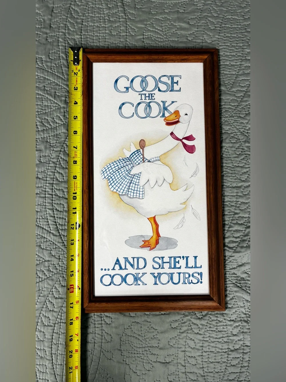 Vintage Goose The Cook Framed Wall Art - White Goose Illustration